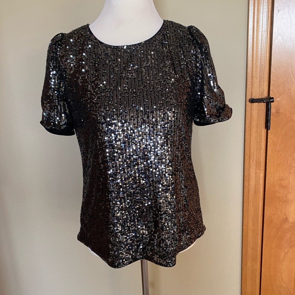 Pewter sequin shirt